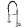 Venice Brushed Steel Spring Style Kitchen Sink Mixer with Pull-Out Spray