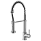 Venice Brushed Steel Spring Style Kitchen Sink Mixer with Pull-Out Spray