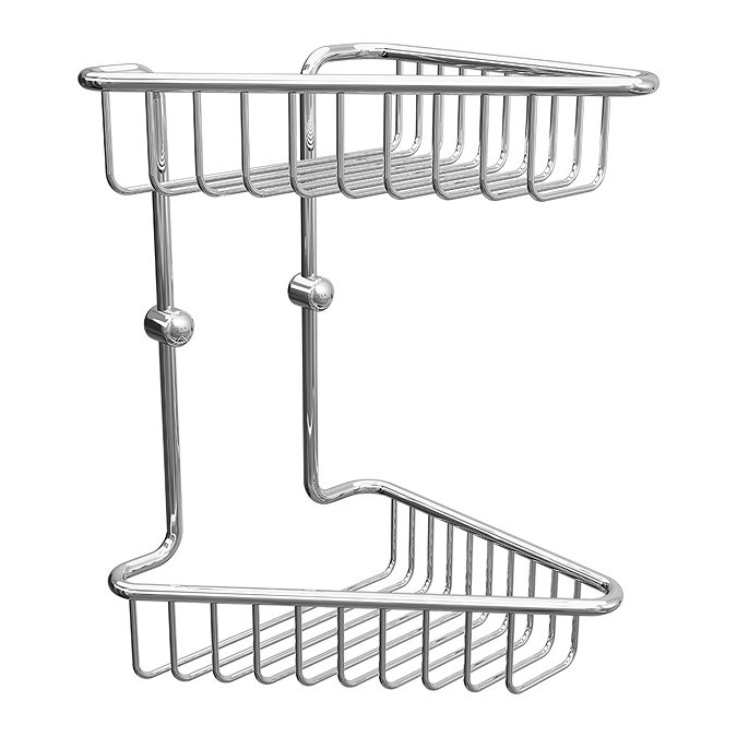 Venice Chrome 2-Tier Corner Wire Shower Caddy Large Image