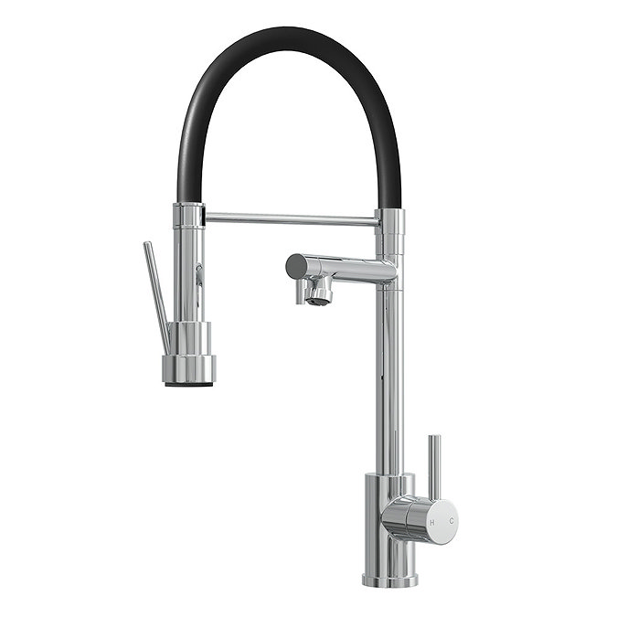 Venice Chrome Kitchen Sink Mixer with Smooth Rubber Hose and Flexi Spray