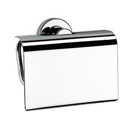 Venice Chrome Toilet Roll Holder with Cover Medium Image