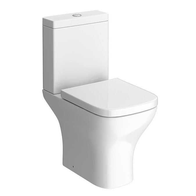 Venice Cloakroom Suite (465mm Countertop Basin, Oak Effect Floating Shelf + Toilet)  Profile Large I
