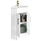 Venice Corner Gloss White Cabinet Vanity Unit with Brushed Brass Handles  Feature Large Image