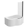 Venice RH Curved Corner Shower Bath - 1500mm with Matt Black Screen + Panel Large Image