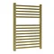 Venice Cubo Heated Towel Rail - Brushed Brass (690 x 500mm) Large Image