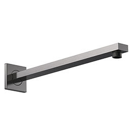 Venice Cubo 355mm Square Wall Mounted Fixed Shower Arm - Brushed Gun Metal Medium Image