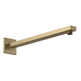 Venice Cubo 410mm Wall Mounted Shower Arm - Brushed Brass Medium Image