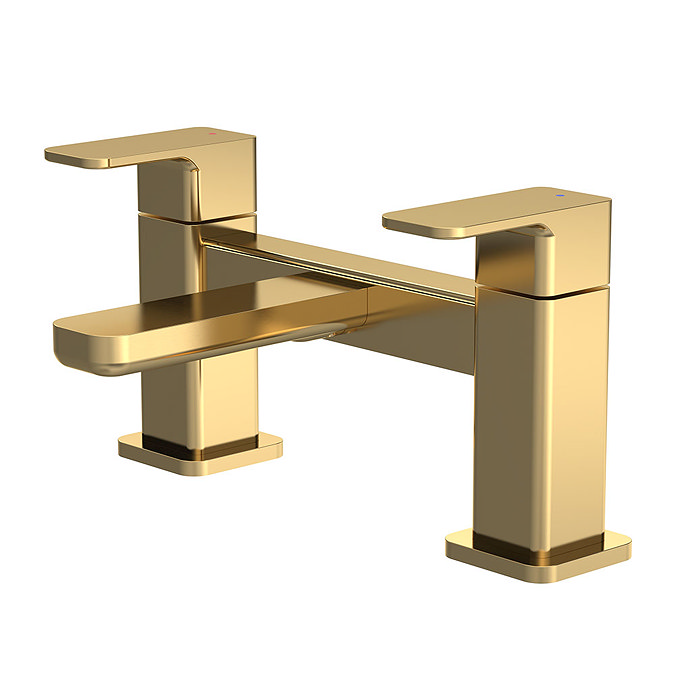 Venice Cubo Brushed Brass Bath Filler Large Image