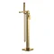 Venice Cubo Brushed Brass Freestanding Bath Shower Mixer Large Image
