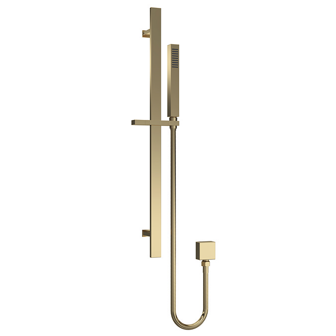 Venice Cubo Brushed Brass Modern Slider Rail Kit Large Image