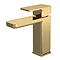 Venice Cubo Brushed Brass Mono Basin Mixer with Push Button Waste Large Image