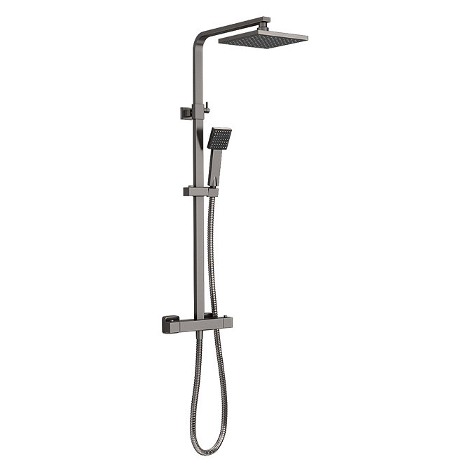 Venice Cubo Brushed Gun Metal Modern Thermostatic Shower