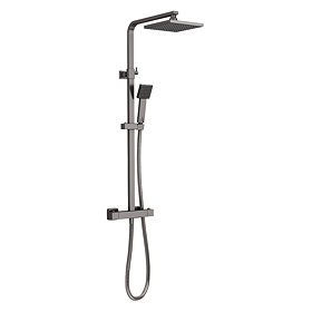 Venice Cubo Brushed Gun Metal Modern Thermostatic Shower