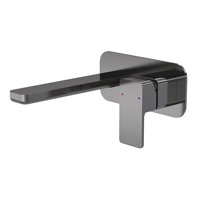 Venice Cubo Gunmetal Grey Wall Mounted Basin Mixer Large Image