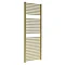 Venice Cubo Heated Towel Rail - Brushed Brass (1420 x 500mm) Large Image