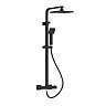Venice Cubo Matt Black Modern Thermostatic Shower  Profile Large Image