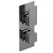 Venice Cubo Twin Thermostatic Shower Valve with Diverter - Brushed Gun Metal Large Image