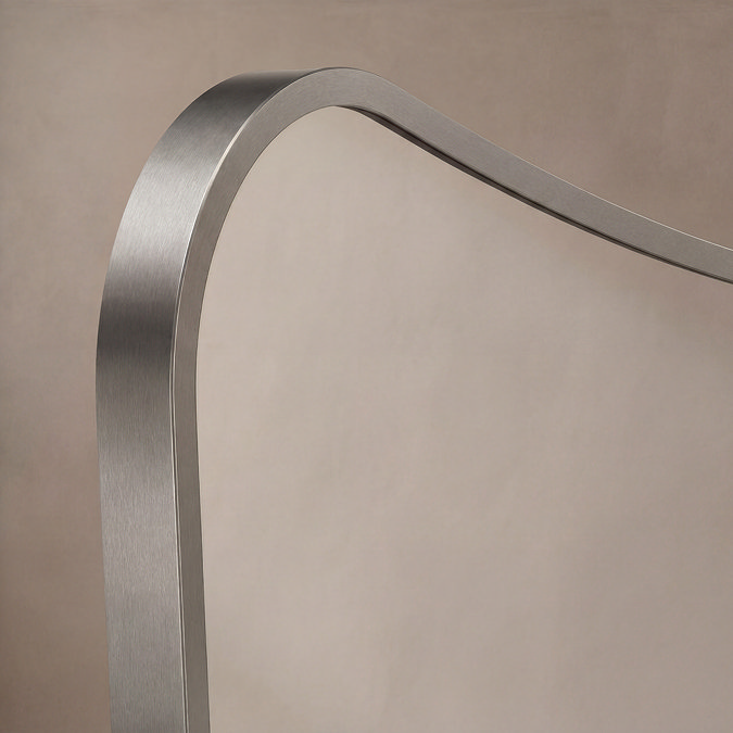 Venice Delphine 1200 x 700mm Curved Mirror – Brushed Nickel