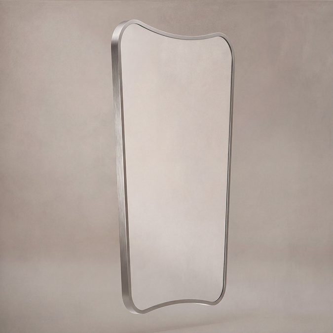 Venice Delphine 600 x 900mm Curved Mirror – Brushed Nickel