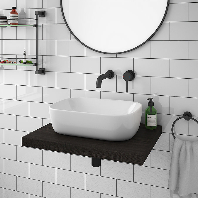 Venice Floating Basin Shelf (Dark Oak - 600mm Wide)  Profile Large Image