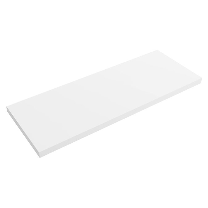 Venice Floating Basin Shelf (Gloss White - 1200mm Wide) incl. 2 Round Basins  Profile Large Image