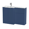 Venice Fluted 1100 Blue Bathroom Combination Suite Unit with Carrera Marble Basin