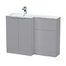 Venice Fluted 1100 Grey Bathroom Combination Suite Unit with Carrera Marble Basin