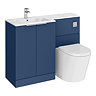 Venice Fluted 1100mm Blue Combination Unit with Carrera Marble Basin, Round Pan & Chrome Flush