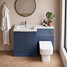 Venice Fluted 1100mm Blue Combination Unit with Carrera Marble Basin, Square Pan & Chrome Flush