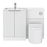 Venice Fluted 1100mm White Combination Unit with Carrera Marble Basin, Round Pan & Chrome Flush