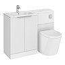 Venice Fluted 1100mm White Combination Unit with Carrera Marble Basin, Round Pan & Chrome Flush