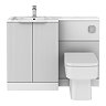 Venice Fluted 1100mm White Combination Unit with Carrera Marble Basin, Square Pan & Chrome Flush