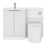 Venice Fluted 1100mm White Combination Unit with Matt White Stone Basin, Round Pan & Chrome Flush