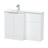 Venice Fluted 1100 White Bathroom Combination Suite Unit with Matt White Stone Basin