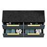 Venice Fluted 1205mm Satin Anthracite Vanity Unit - Wall Hung 4 Drawer Unit with Sparkling Black Worktop & Brushed Brass Handles