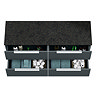 Venice Fluted 1205mm Satin Anthracite Vanity Unit - Wall Hung 4 Drawer Unit with Sparkling Black Worktop & Chrome Handles