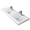 Venice Fluted 1205mm Satin Blue 4 Drawer Double Basin Vanity Unit & Chrome Handles Profile Large Image
