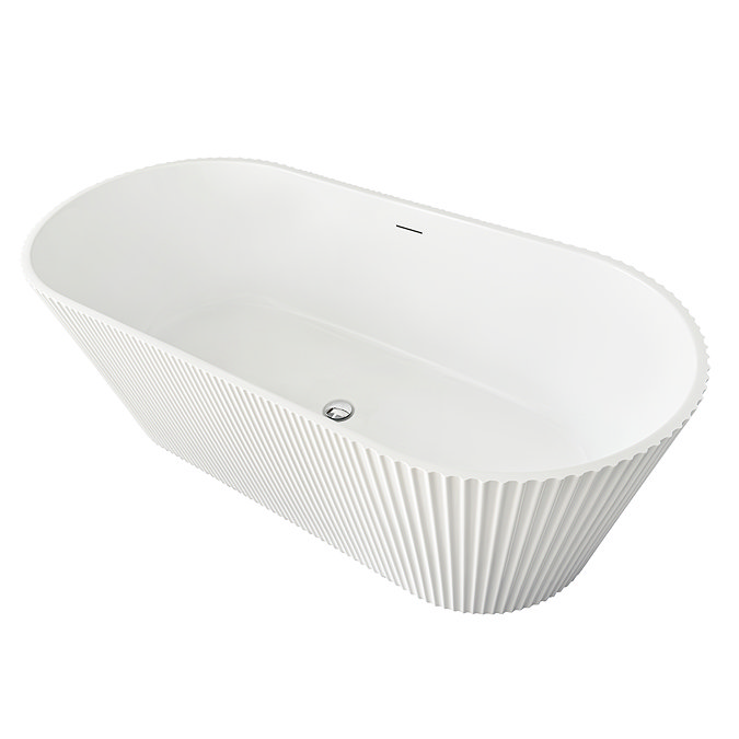 Venice Fluted 1700 x 790mm Double Ended Freestanding Bath Gloss White