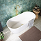 Venice Fluted 1700 x 790mm Double Ended Freestanding Bath Gloss White with Waste