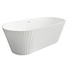 Venice Fluted 1700 x 790mm Double Ended Freestanding Bath Gloss White with Waste