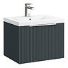 Venice Fluted 500mm Anthracite Vanity Unit - Wall Hung Single Drawer Unit with Chrome Handle