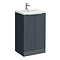 Venice Fluted 500mm Anthracite Vanity Unit - Floor Standing 2 Door Unit with Chrome Handles