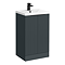 Venice Fluted 500mm Anthracite Vanity Unit - Floor Standing 2 Door Unit with Matt Black Handles