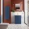 Venice Fluted 500mm Blue Vanity Unit - Floor Standing 2 Door Unit with Chrome Handles  In Bathroom L