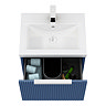 Venice Fluted 500mm Blue Vanity Unit - Wall Hung Single Drawer Unit with Chrome Handle