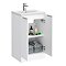 Venice Fluted 500mm White 2 Door Floor Standing Vanity Unit with Chrome Handles