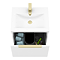 Venice Fluted 500mm White Vanity Unit - Wall Hung Single Drawer Unit with Brushed Brass Handle