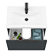 Venice Fluted 600mm Anthracite Vanity Unit - Wall Hung Single Drawer Unit with Matt Black Handle