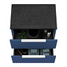 Venice Fluted 600mm Blue Vanity Unit - Wall Hung 2 Drawer Unit with Black Worktop & Chrome Handles