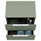 Venice Fluted 600mm Green Vanity Unit - Wall Hung 2 Drawer Unit with Worktop & Chrome Handles